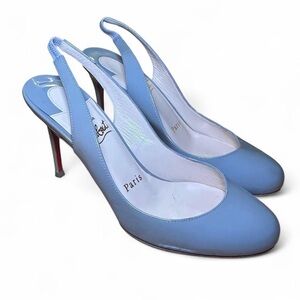 Grey Christian Louboutin Slingback Heels